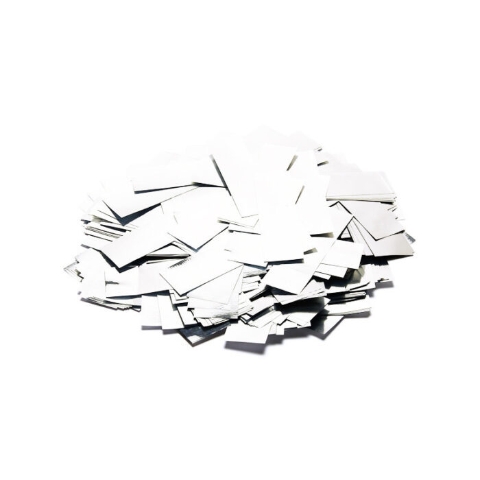 TCM FX - Metallic Konfetti Téglalapok 55x17mm - Fehér - 1 kg